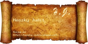 Heszky Judit névjegykártya